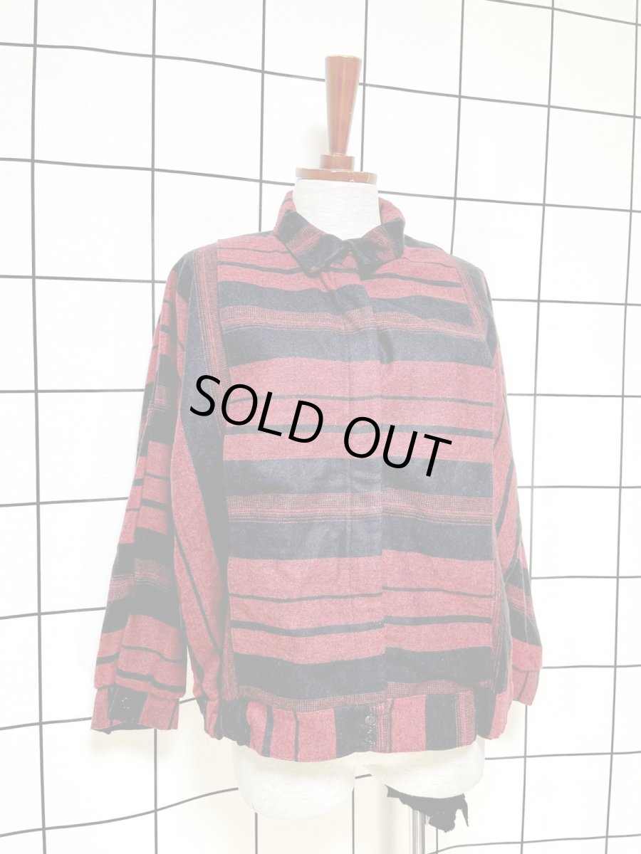 画像3: ボーダー レトロ アメリカ古着 ヴィンテージジャケット (3)