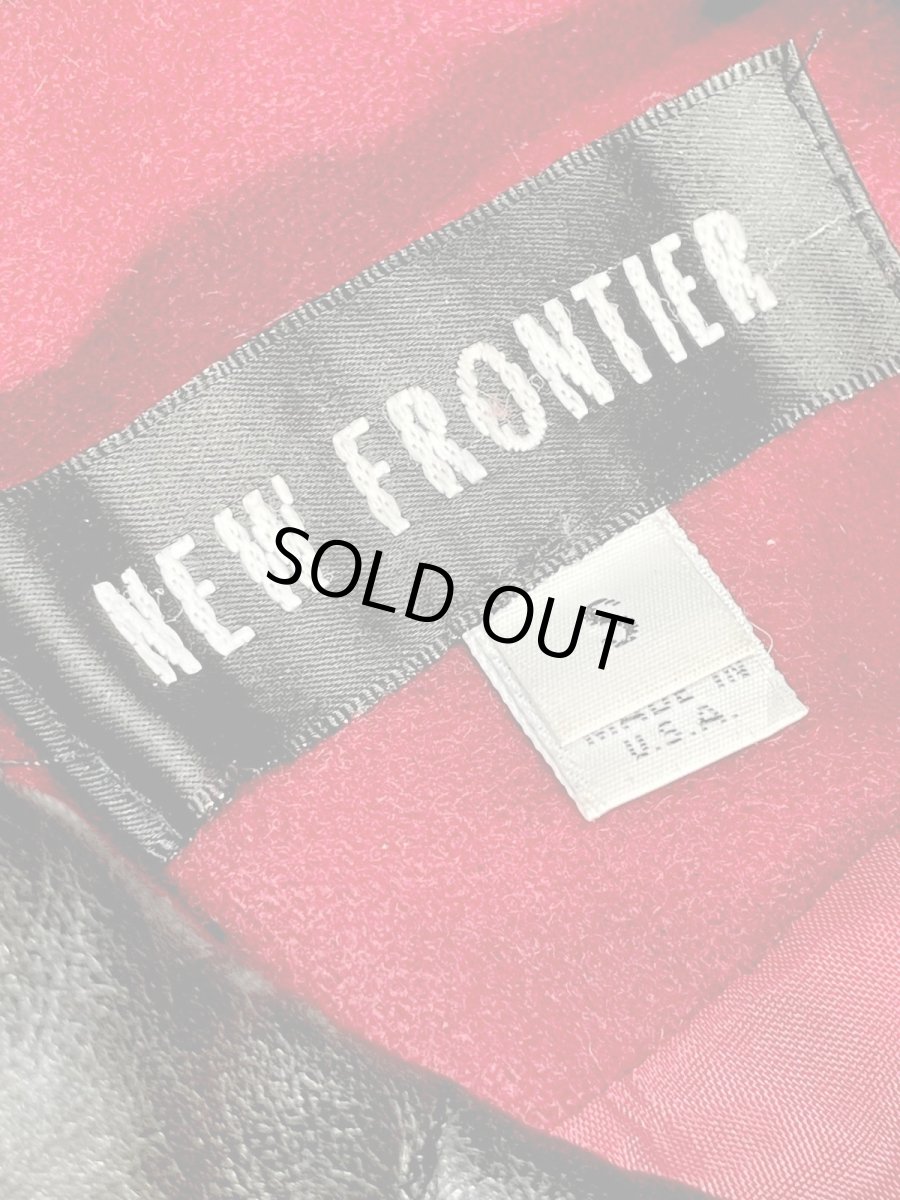 画像12: レザー襟 ウール レッド ジップアップ レトロ アメリカ古着 ヴィンテージジャケット (12)