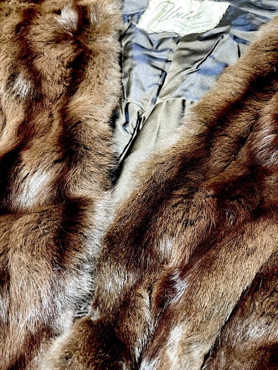 画像5: フェイクファー フロントフック ブラウン USA古着 レトロ ヴィンテージアウター (5)