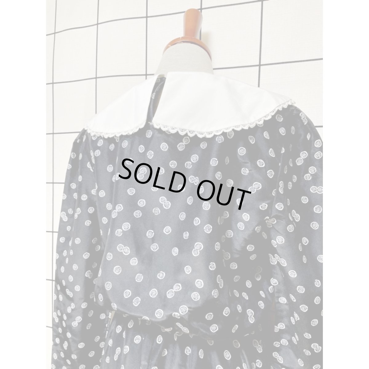 画像3: カットワークレース襟 ウエストゴム レトロ アメリカ古着 ヴィンテージワンピース (3)