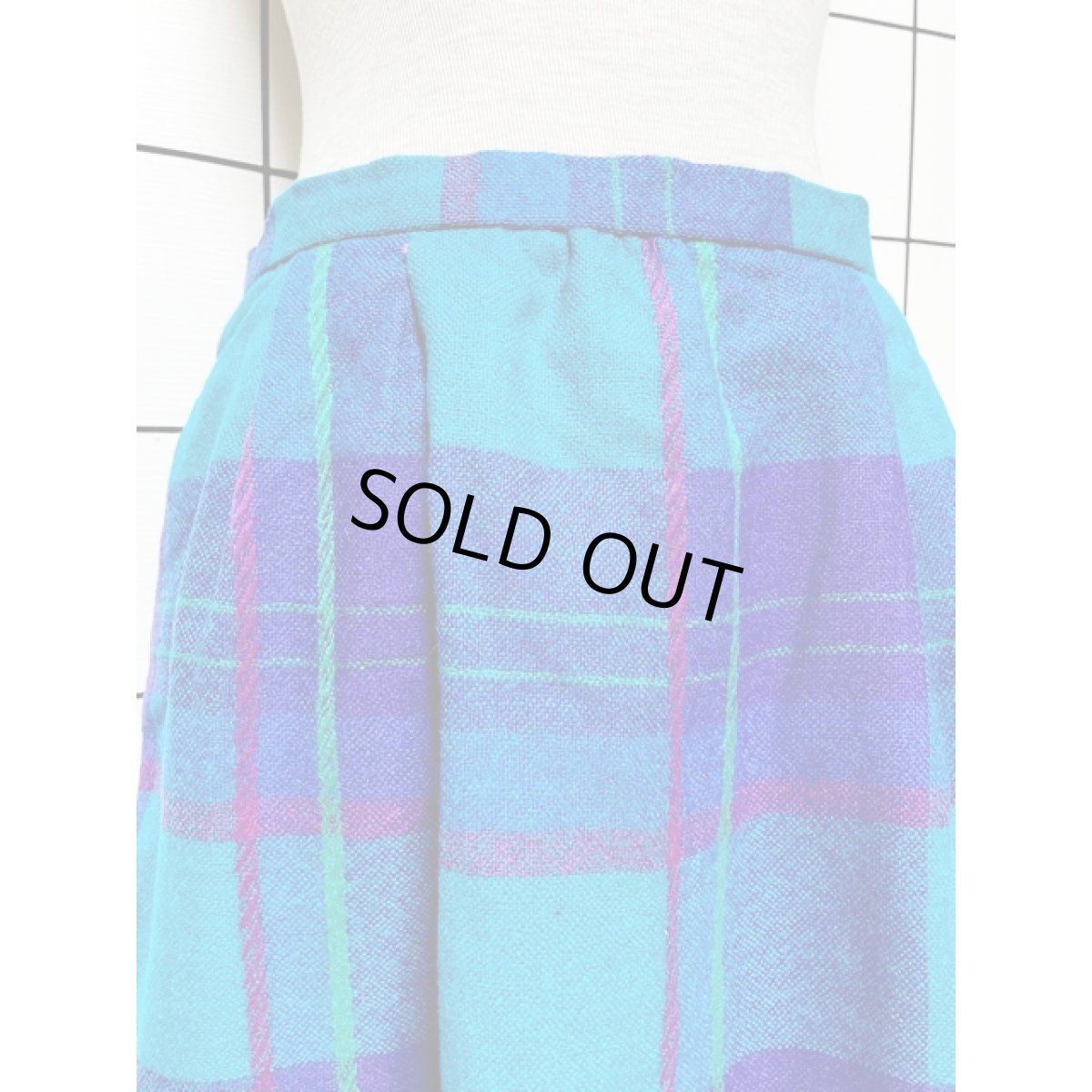 画像2: チェック柄 ウール レトロ アメリカ古着 ヴィンテージスカート (2)