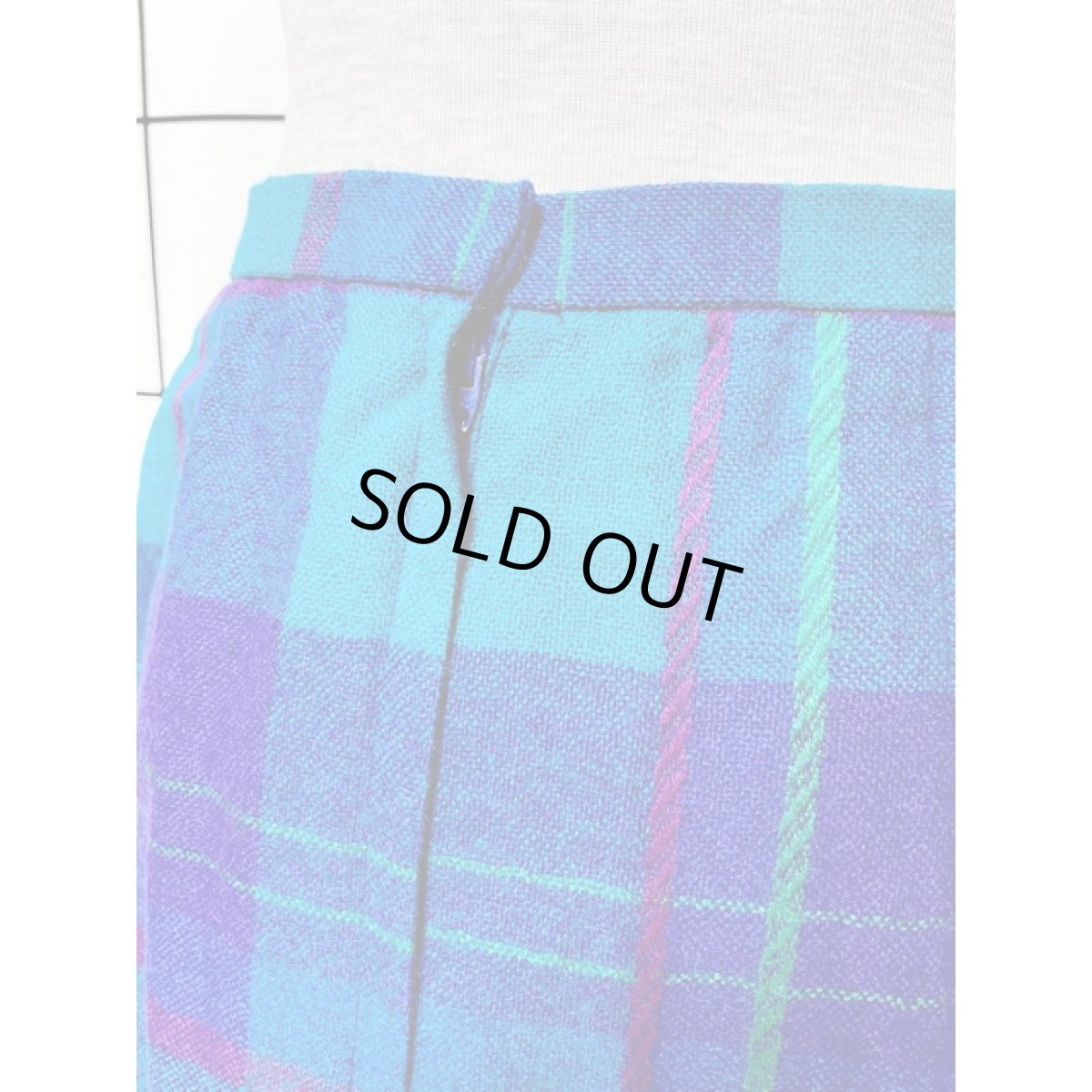 画像6: チェック柄 ウール レトロ アメリカ古着 ヴィンテージスカート (6)