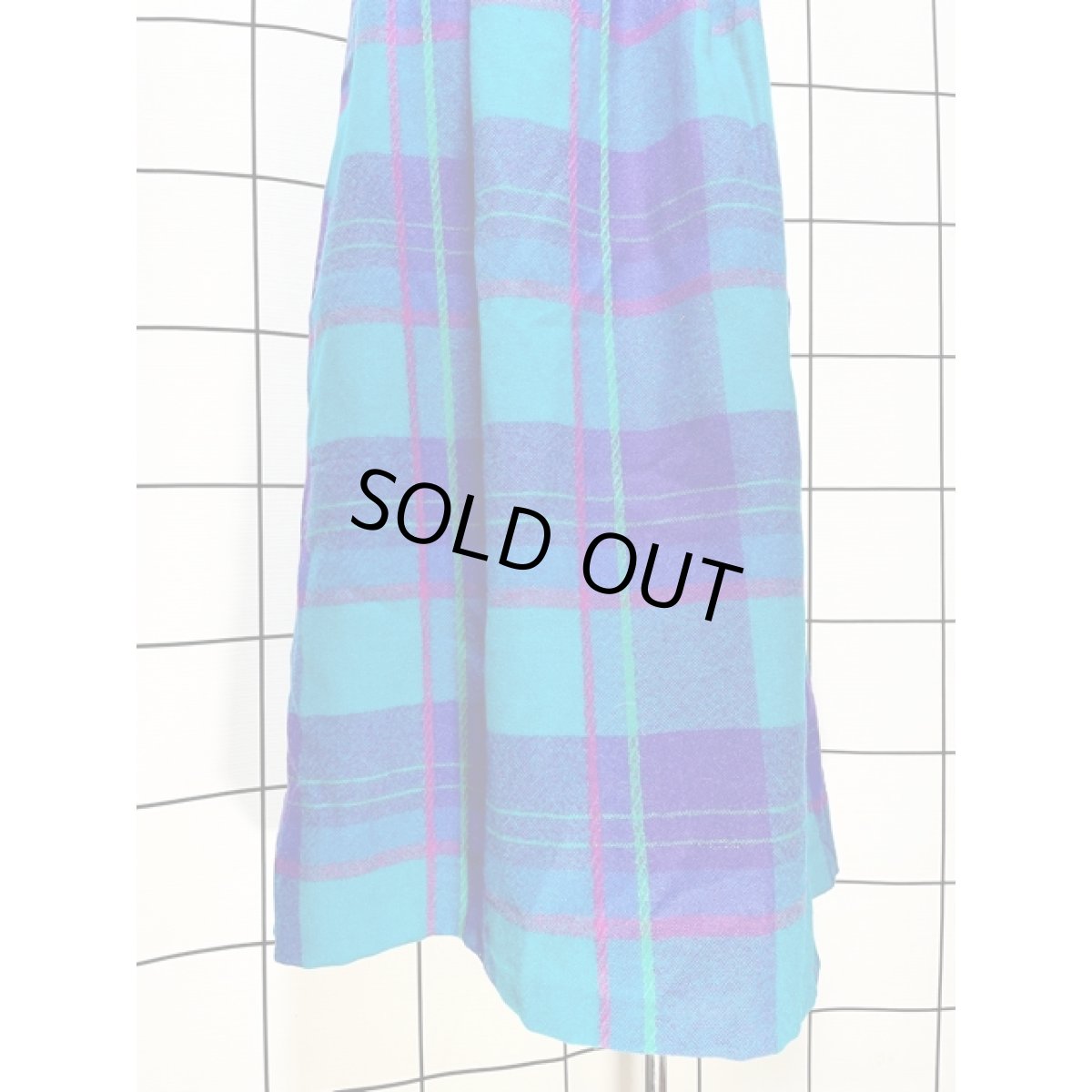 画像3: チェック柄 ウール レトロ アメリカ古着 ヴィンテージスカート (3)