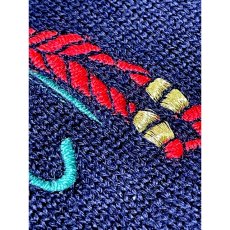 画像11: 刺繍 レッド ネイビー レトロ USA古着 ヴィンテージニットカーディガン (11)