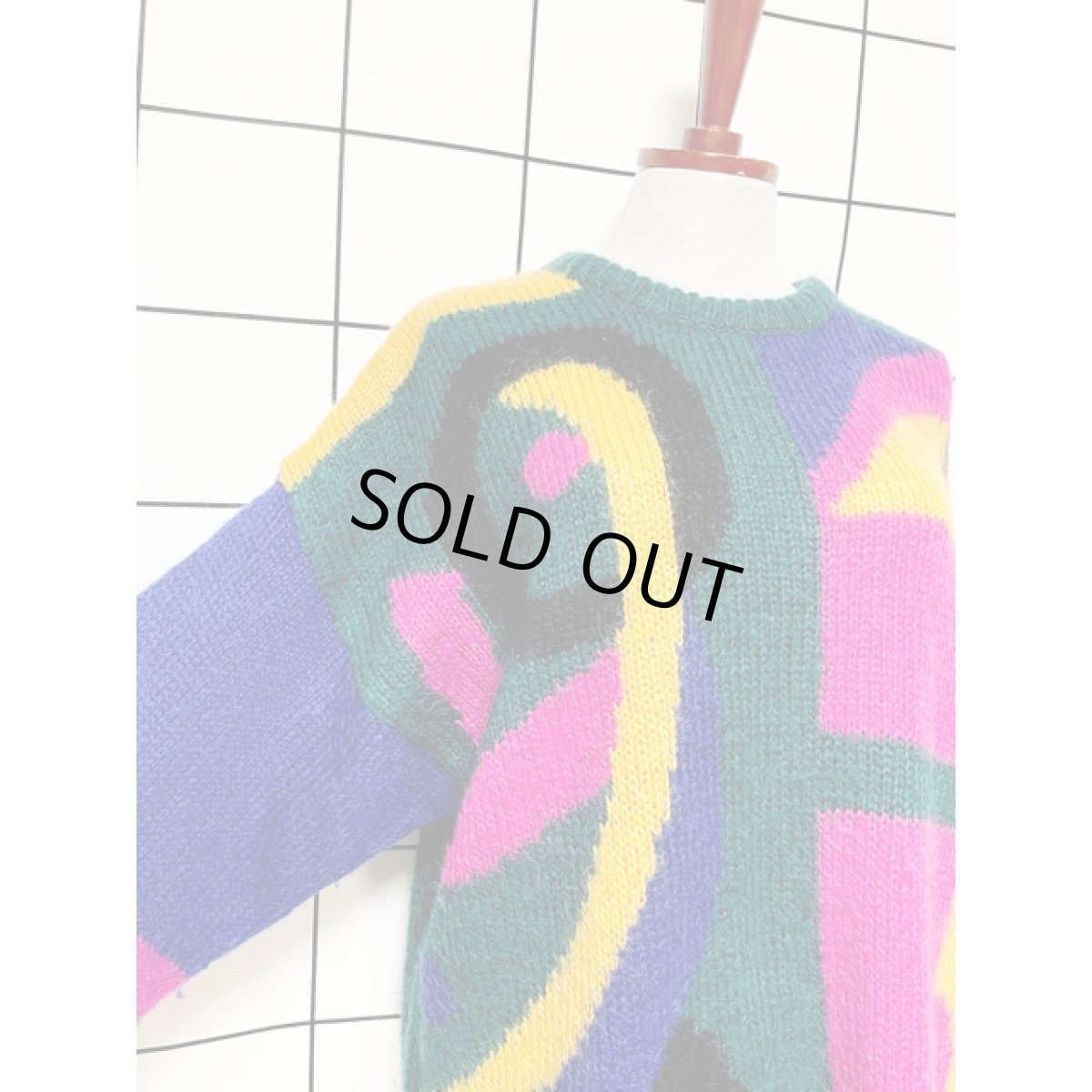 画像6: クレイジーカラー オーバーサイズコーデにも カラフル レトロ アメリカ古着 ヴィンテージニットセーター (6)