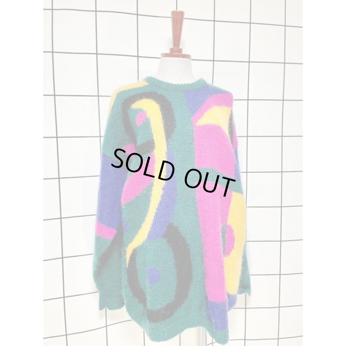 画像3: クレイジーカラー オーバーサイズコーデにも カラフル レトロ アメリカ古着 ヴィンテージニットセーター (3)