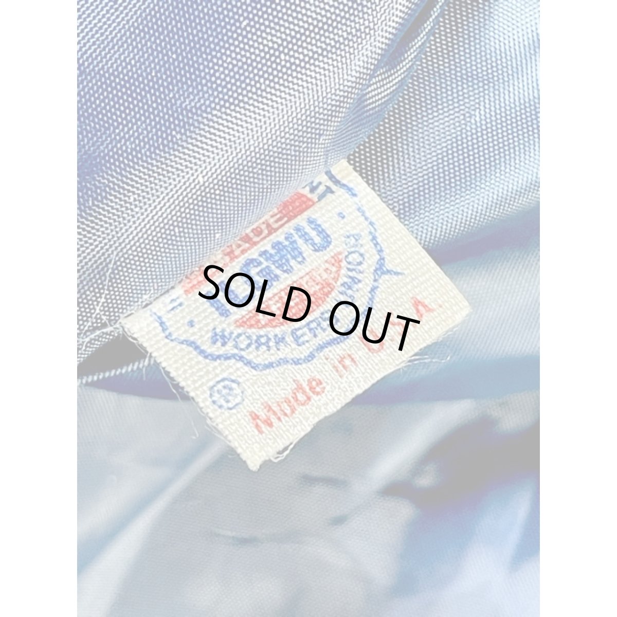 画像14: スエード ネイビー パープル切り替え 無地 ベルト付 UNIONMADE レトロ USA古着 ヴィンテージロングコート (14)