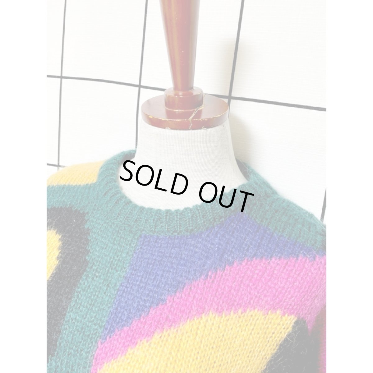 画像4: クレイジーカラー オーバーサイズコーデにも カラフル レトロ アメリカ古着 ヴィンテージニットセーター (4)