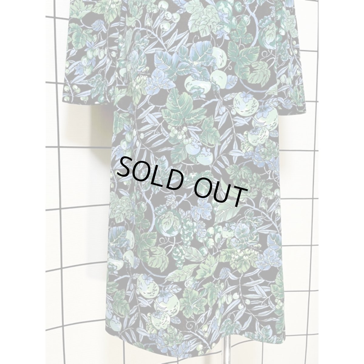 画像8: カナダ製 CANADA ボタニカル柄  長袖 レトロ 古着 ヴィンテージワンピース (8)