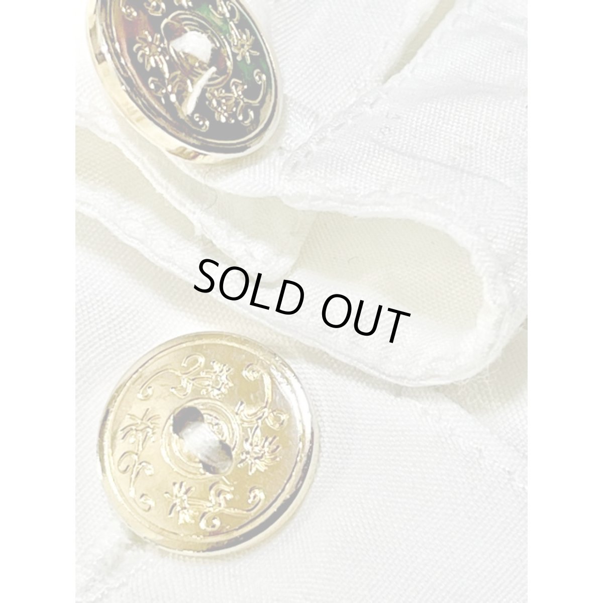 画像10: リーフ刺繍 ラメ スタンドカラー レトロ ヨーロッパ古着 ヴィンテージホワイトブラウス (10)