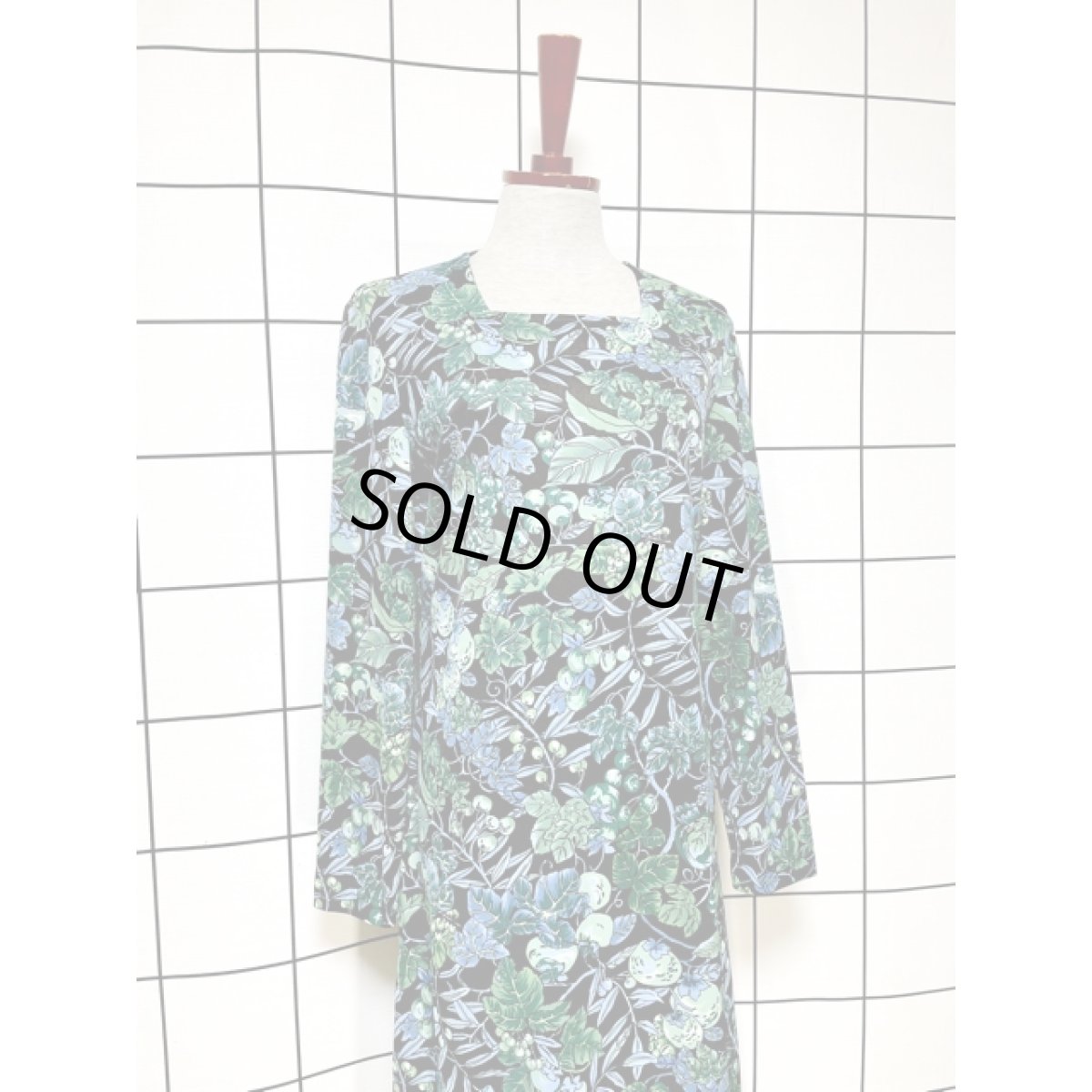 画像3: カナダ製 CANADA ボタニカル柄  長袖 レトロ 古着 ヴィンテージワンピース (3)