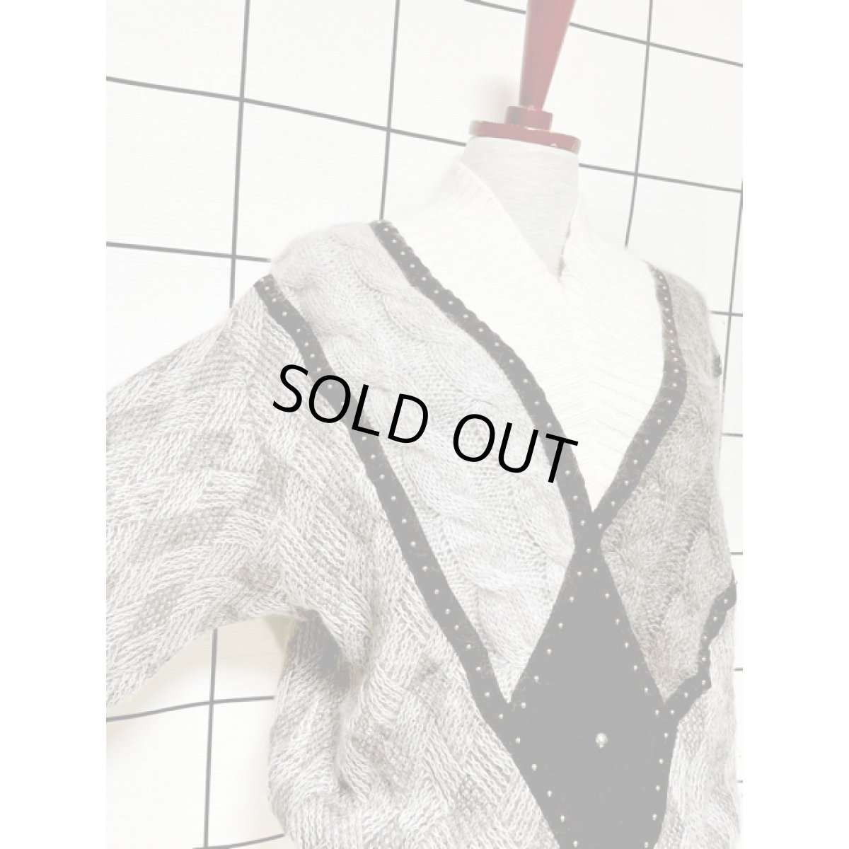 画像6: Italy製 スタッズ モヘア アンゴラ レトロ ヨーロッパ古着 ヴィンテージニットセーター (6)