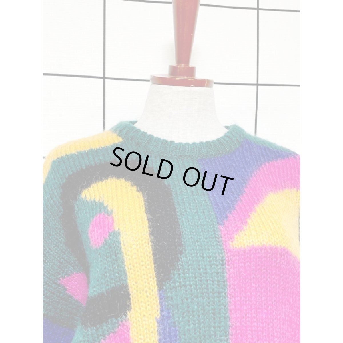 画像5: クレイジーカラー オーバーサイズコーデにも カラフル レトロ アメリカ古着 ヴィンテージニットセーター (5)