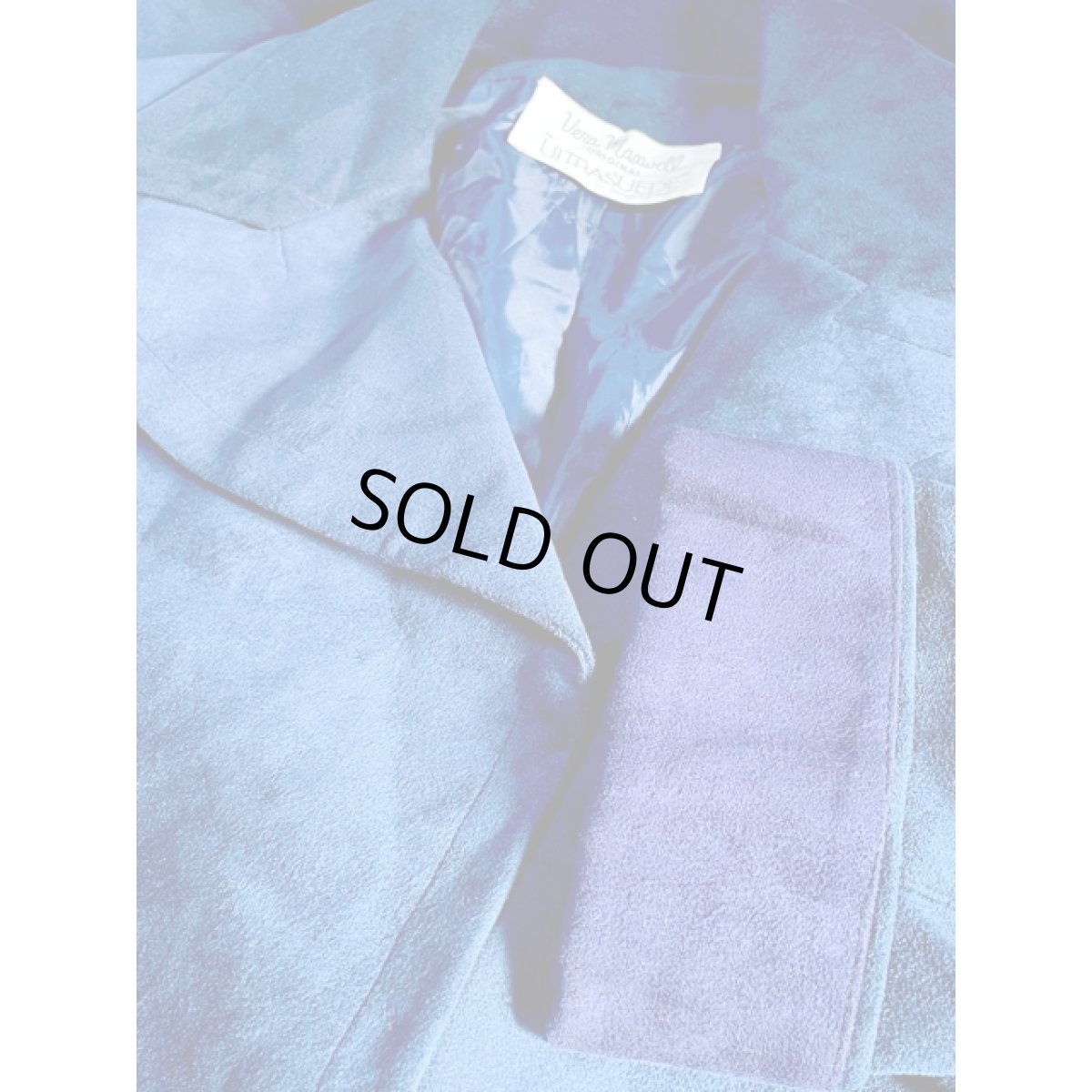 画像11: スエード ネイビー パープル切り替え 無地 ベルト付 UNIONMADE レトロ USA古着 ヴィンテージロングコート (11)