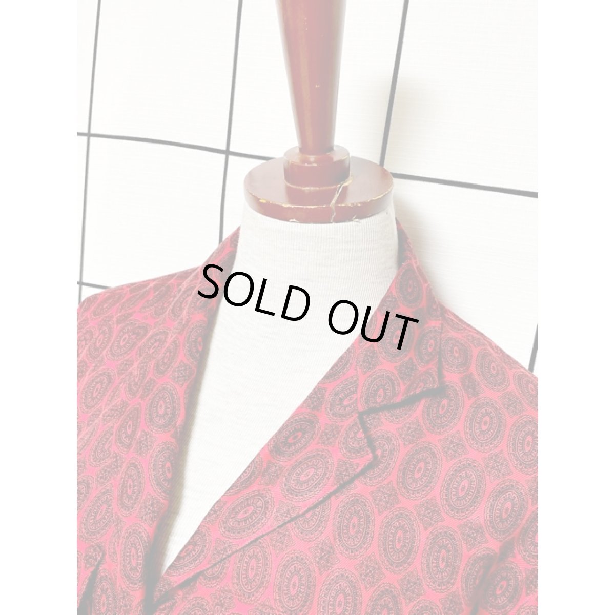 画像4: 前開き 総柄 ウエストゴム 長袖 レトロ USA古着 ヴィンテージシャツワンピース (4)