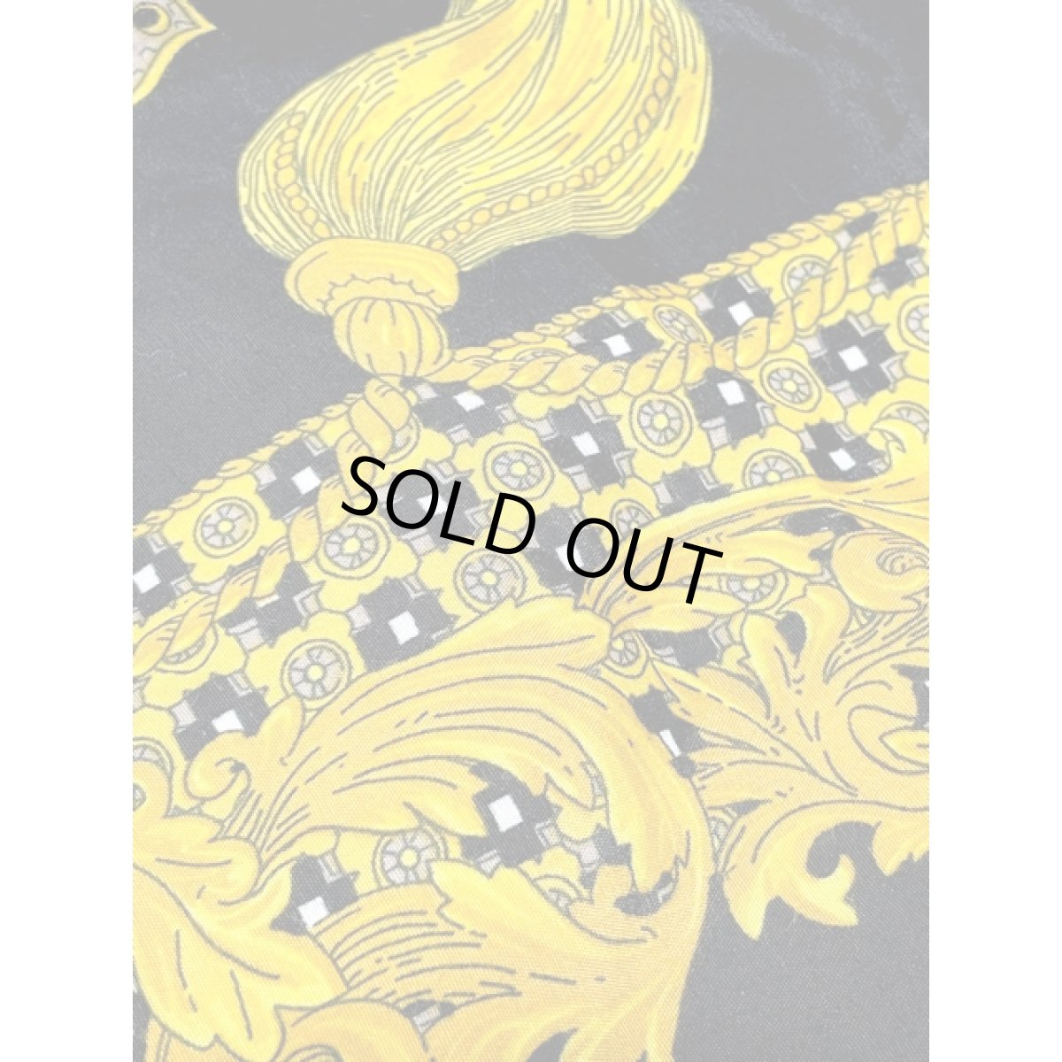 画像8: スカーフ柄 ブラック ウエストゴム レトロ 古着 ヴィンテージスカート (8)