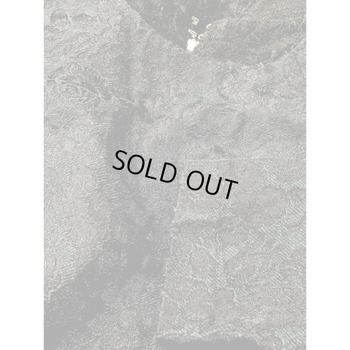 画像8: 大人クラシカル 凹凸花模様織り ブラック 長袖 レトロ ヨーロッパ古着 ヴィンテージドレス (8)