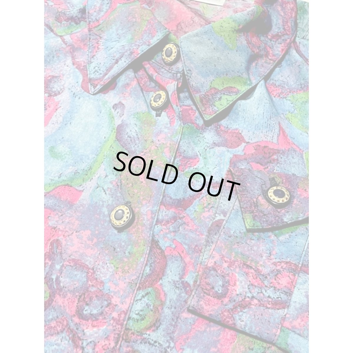 画像8: アート柄 オーバーサイズコーデにも レトロ ヨーロッパ古着 長袖 シャツ ヴィンテージブラウス (8)