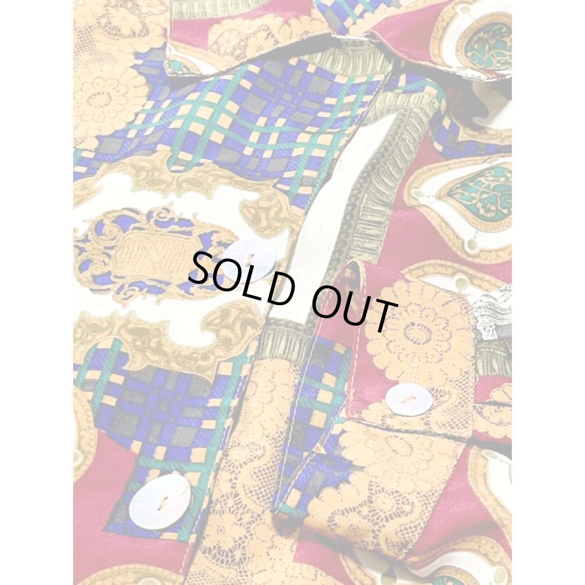 画像7: マルチ柄 チェック 風景柄 オーバーサイズコーデにも レトロ Mexico 古着 長袖 シャツ ヴィンテージブラウス (7)