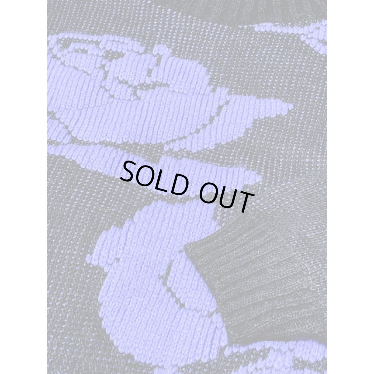 画像8: 花模様編み オーバーサイズコーデにも ブラック パープル レトロ USA古着 ヴィンテージニットセーター (8)