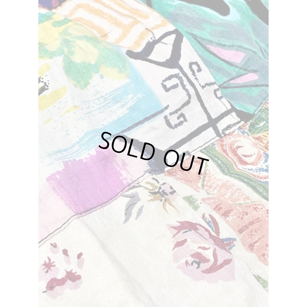 画像8: パッチワーク切り替え マルチプリント ウエストゴム India レトロ 古着 ヴィンテージロングスカート (8)