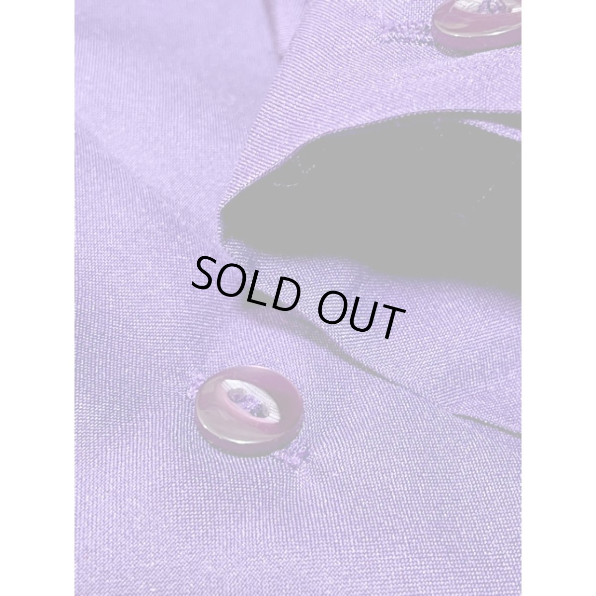 画像11: フロントフリル パープル 無地 アメリカ古着 レトロ 長袖 シャツ ヴィンテージブラウス (11)