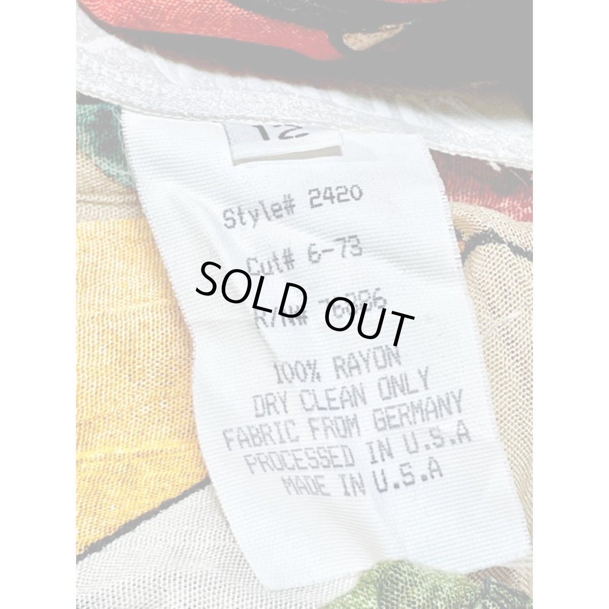 画像18: カラフル アート柄 ウエストゴム レトロ アメリカ古着 ヴィンテージロングスカート (18)