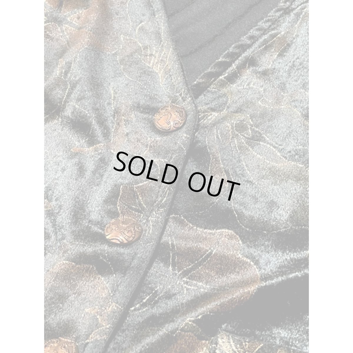 画像8: ベロア ブラック 花模様 ハートボタン ラメ バックリボン レトロ アメリカ古着 ヴィンテージベスト (8)