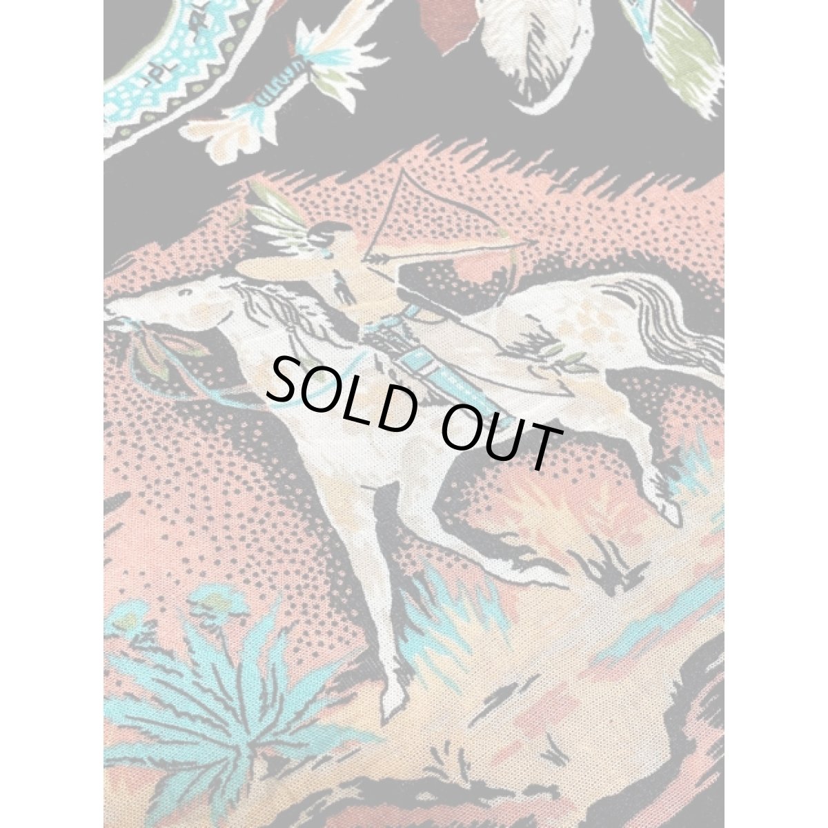 画像8: 馬柄 羽 ネイティブ柄 UNIONMADE ウエストゴム レトロ アメリカ古着 ヴィンテージロングスカート (8)