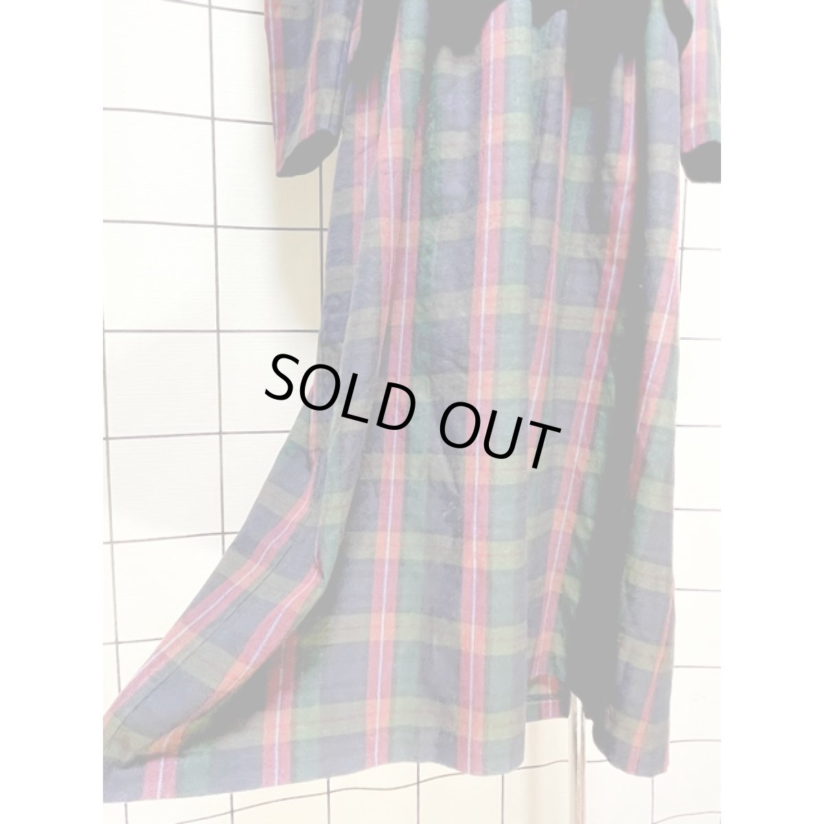 画像9: チャイナボタン装飾 レイヤード調 ベロア襟 レトロ アメリカ古着 ヴィンテージワンピース (9)