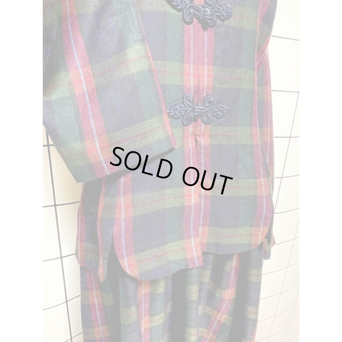 画像7: チャイナボタン装飾 レイヤード調 ベロア襟 レトロ アメリカ古着 ヴィンテージワンピース (7)