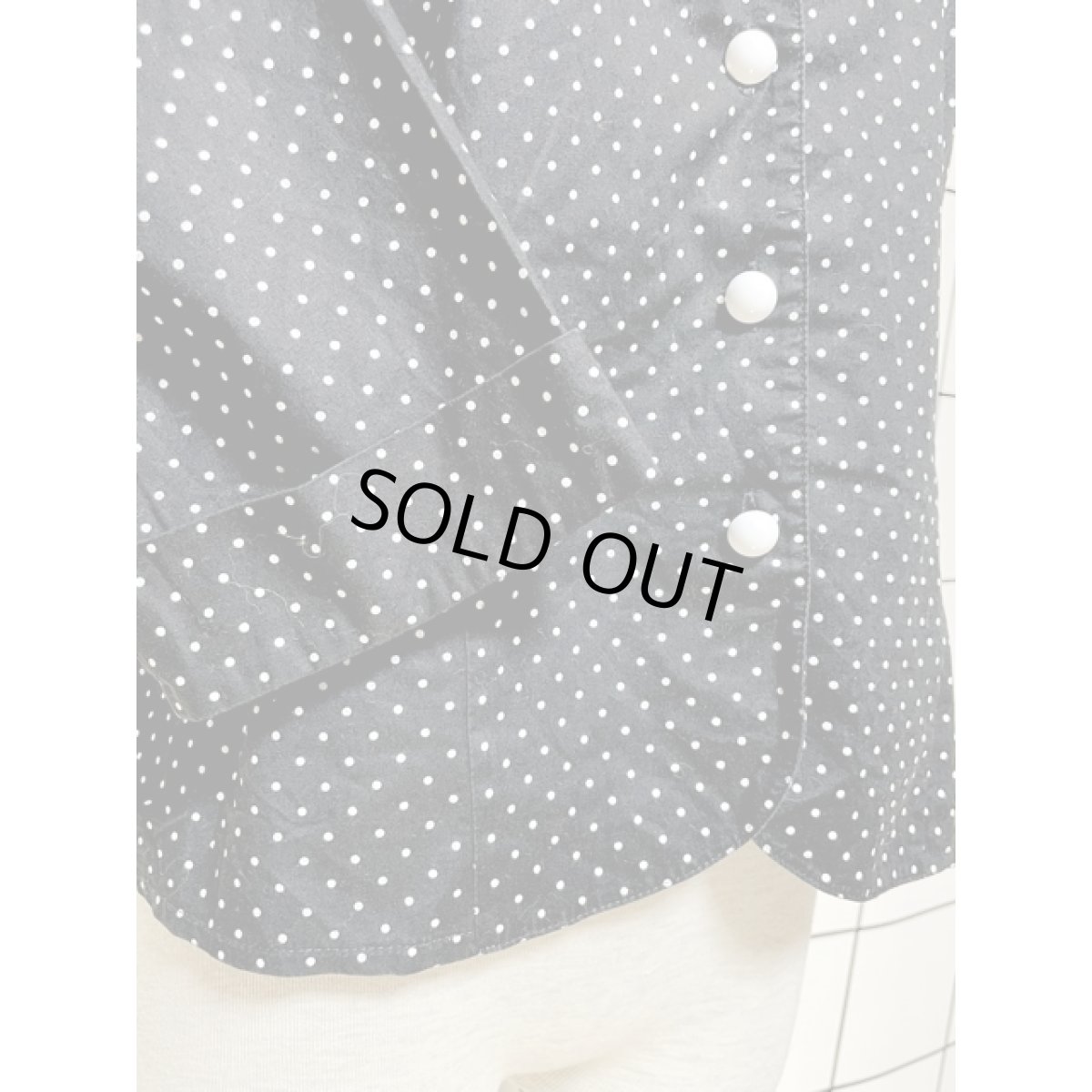 画像7: ドット ブラック ホワイト ヨーロッパ古着 シャツ ヴィンテージブラウス (7)