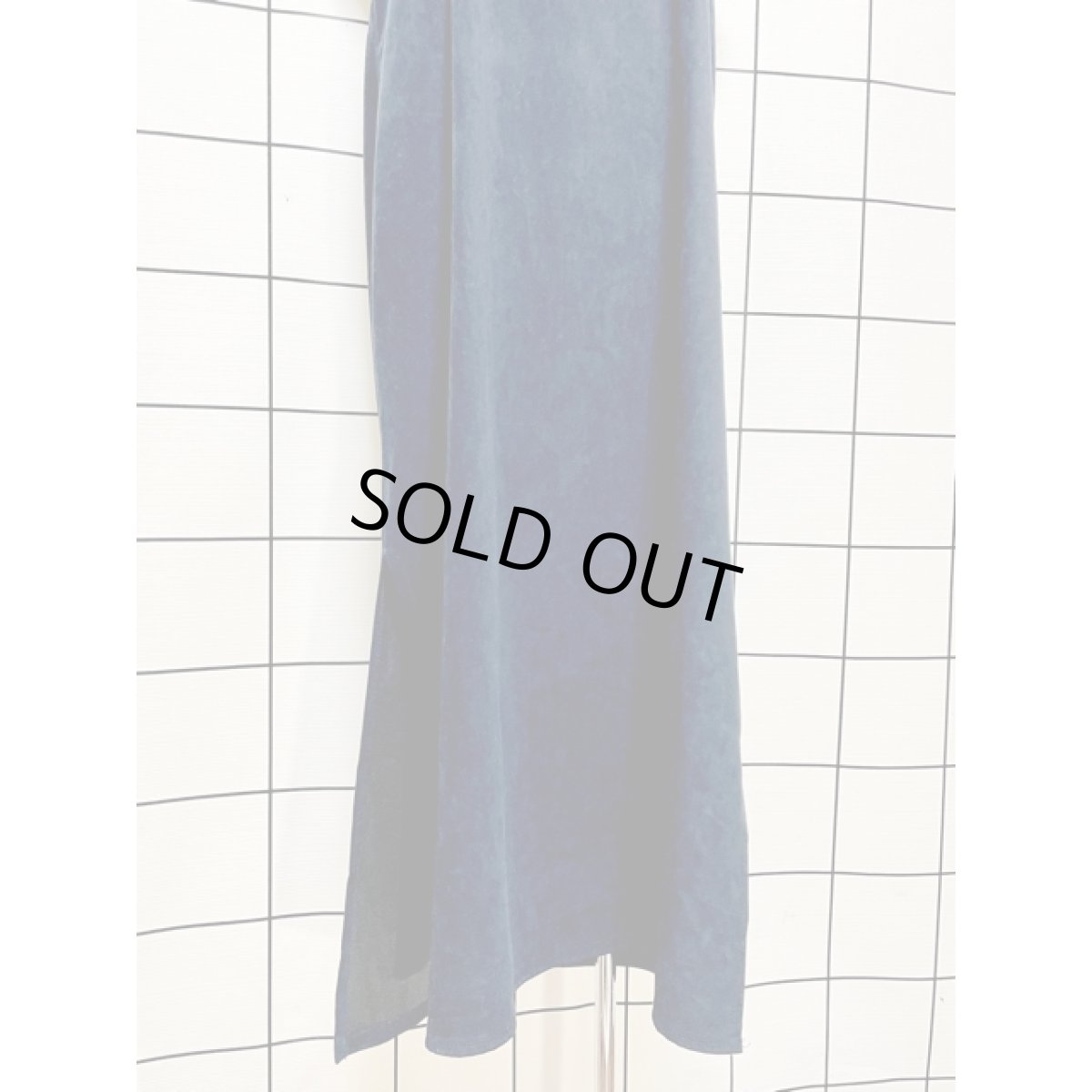 画像9: リーフ チェック ストライプ切り替え ネイビー ノースリーブ レトロ USA古着 ヴィンテージワンピース (9)