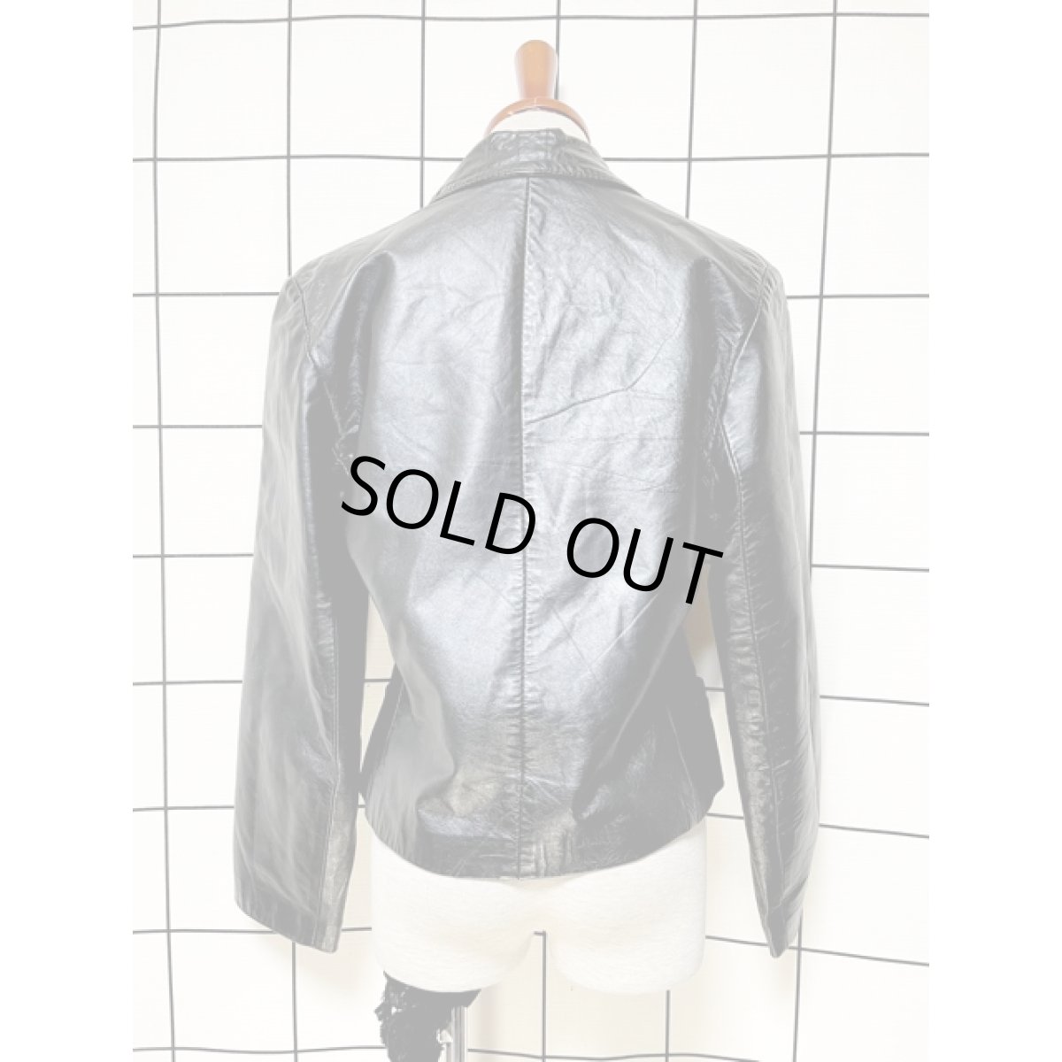 画像2: レザー ブラック レトロ USA古着 ヴィンテージジャケット (2)