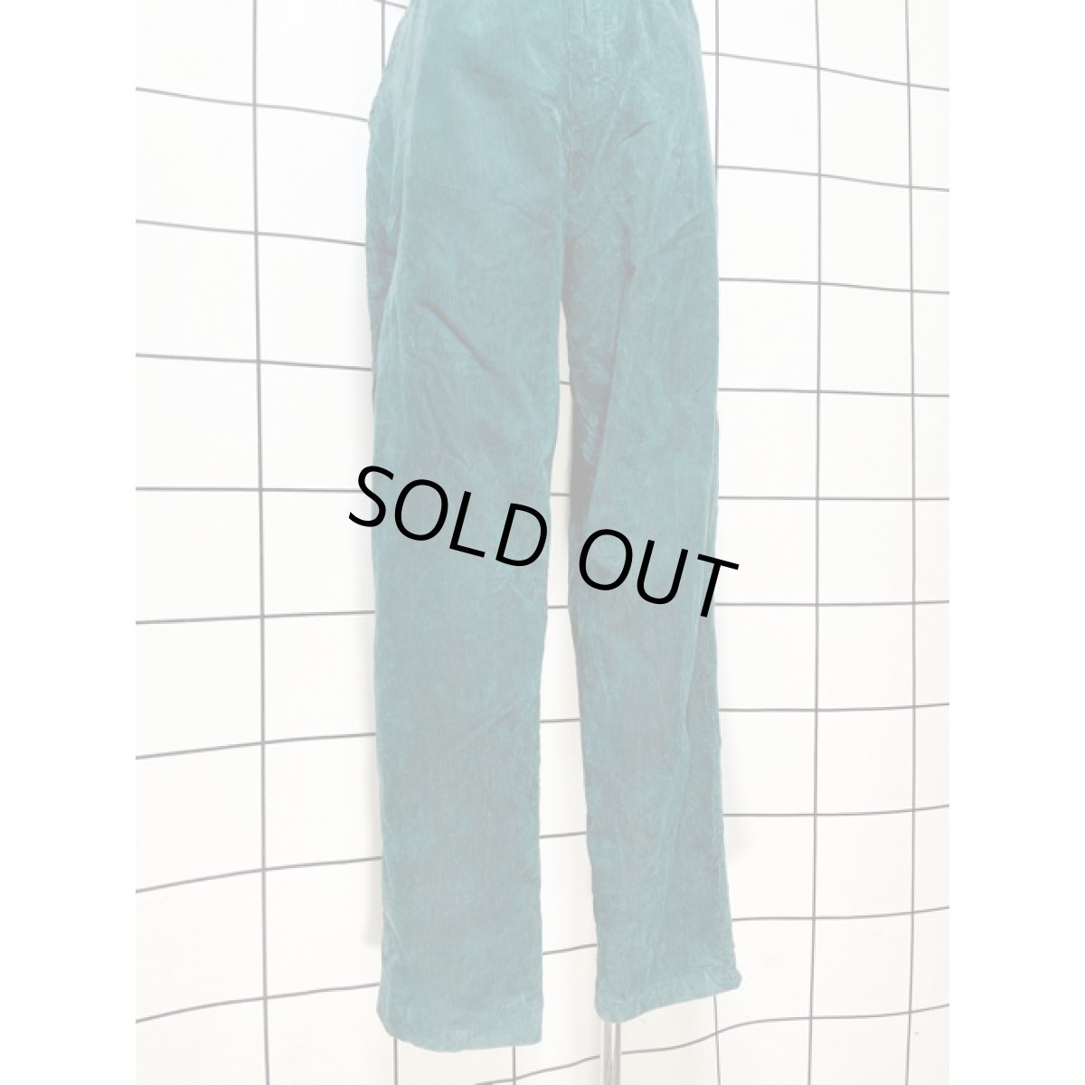 画像3: コーデュロイ グリーン ウエストゴム ブルガリア製 ヨーロッパ古着 レトロ ヴィンテージパンツ (3)