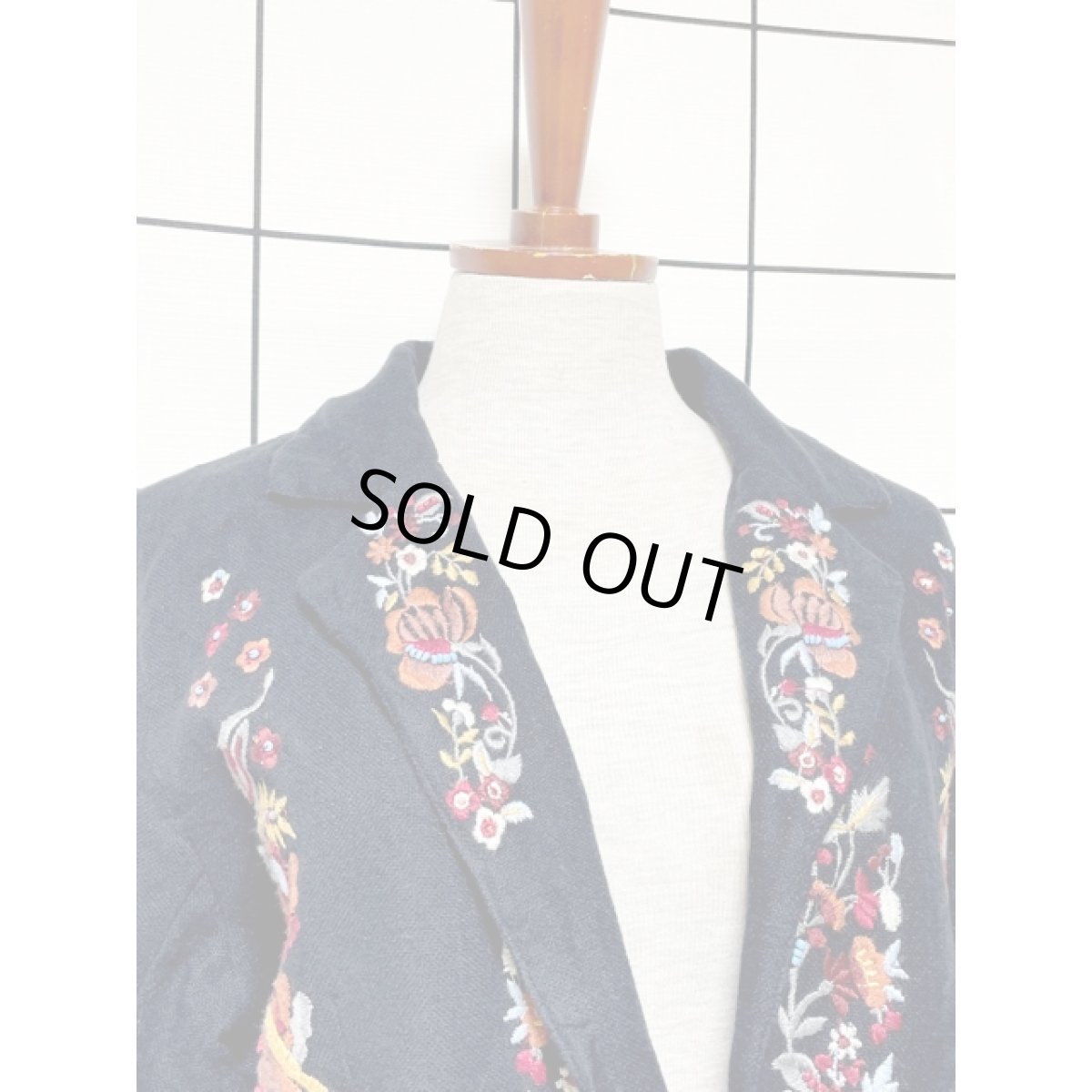 画像5: 刺繍 ビーズ ブラック レトロ India古着 ヴィンテージジャケット (5)