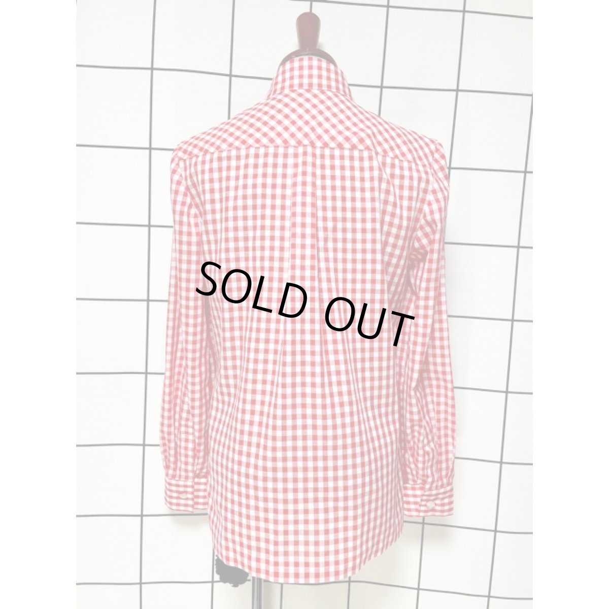 画像2: ギンガムチェック レトロ USA古着 シャツ 長袖 ヴィンテージブラウス (2)