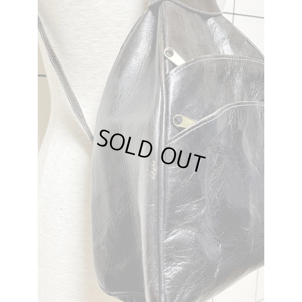 画像6: 2Way レザー ブラック レディース レトロ古着 ヴィンテージ 鞄 ワンショルダー リュック (6)