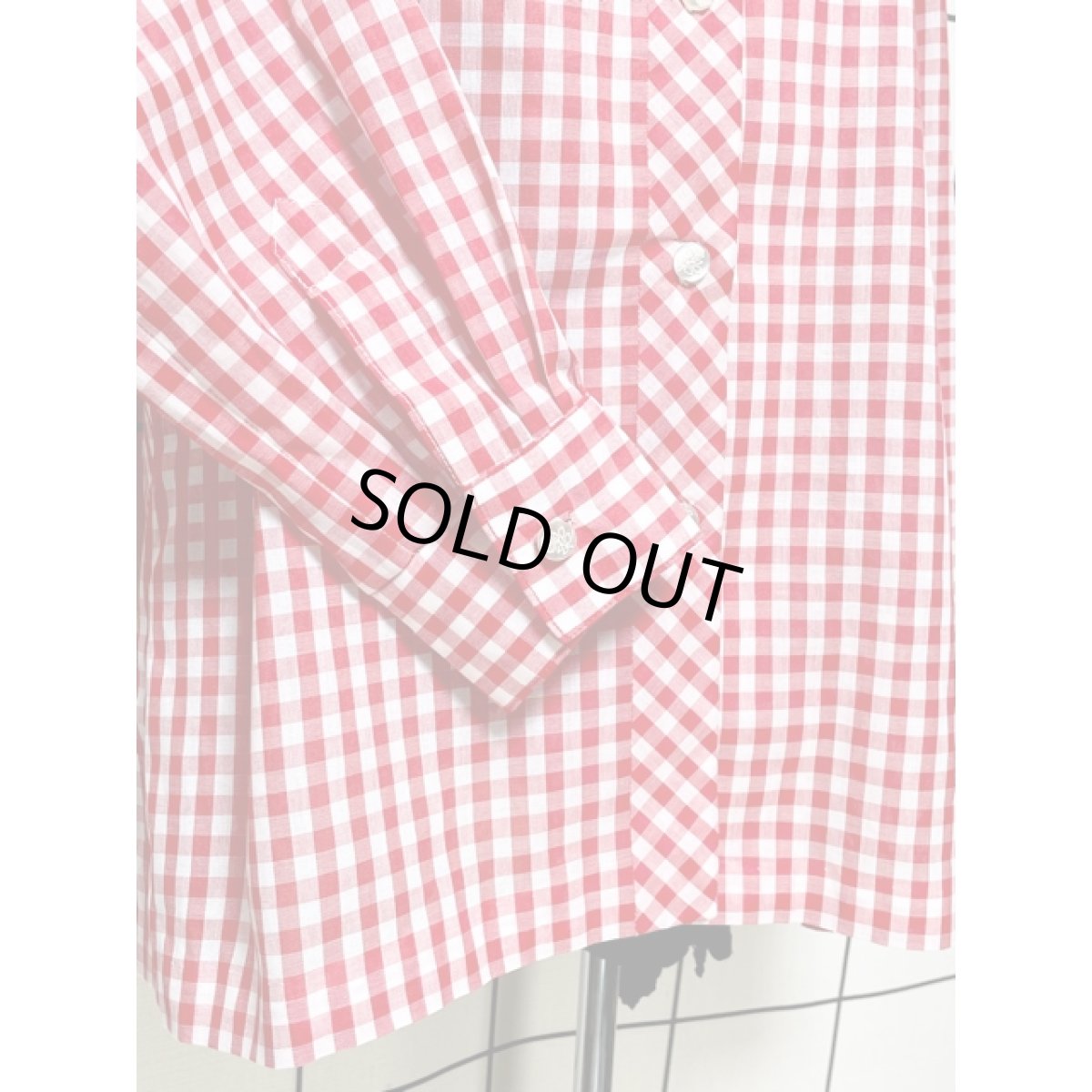 画像7: ギンガムチェック レトロ USA古着 シャツ 長袖 ヴィンテージブラウス (7)