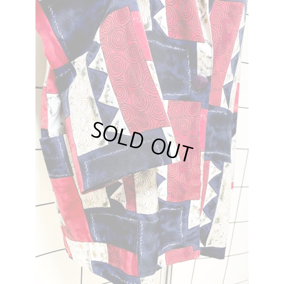 画像7: マルチ柄 シングルボタン レトロ USA古着 ヴィンテージジャケット (7)