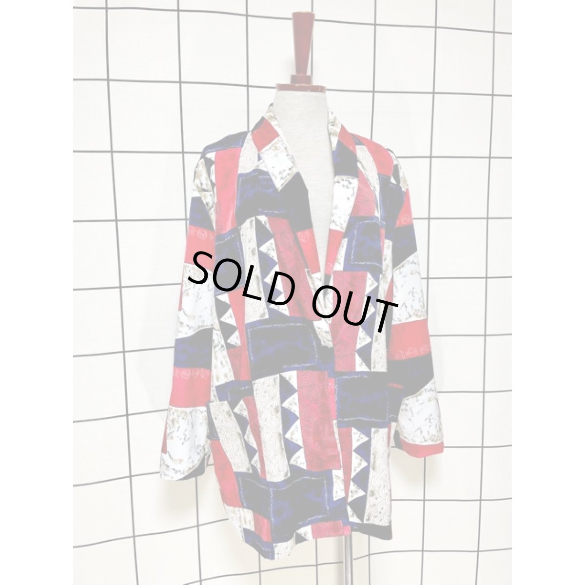 画像3: マルチ柄 シングルボタン レトロ USA古着 ヴィンテージジャケット (3)