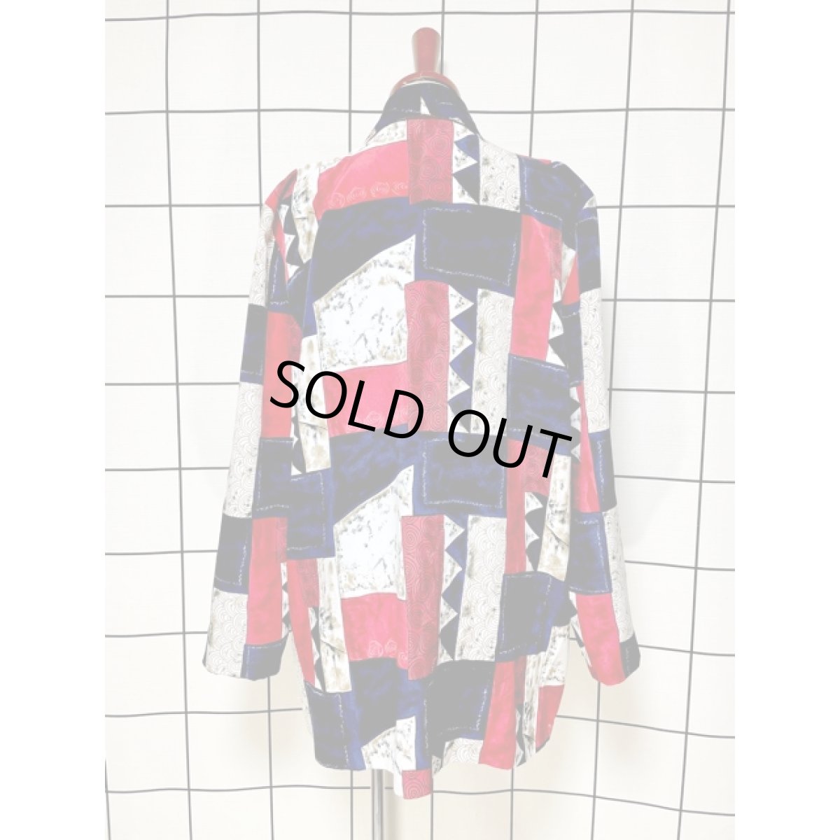 画像2: マルチ柄 シングルボタン レトロ USA古着 ヴィンテージジャケット (2)