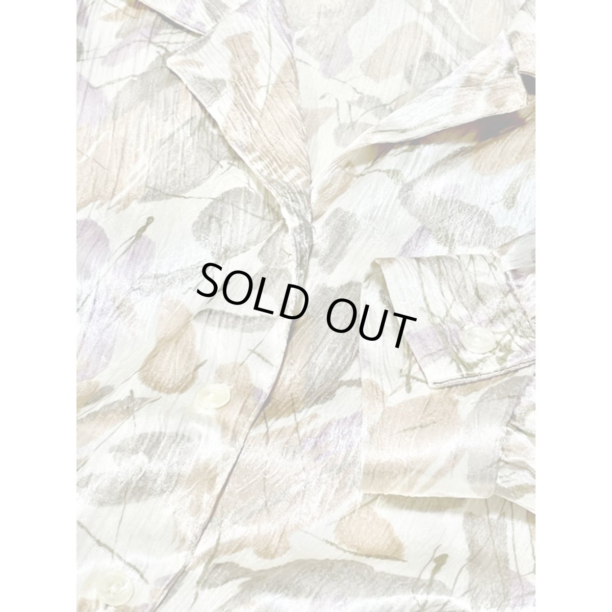 画像10: アート柄 前開き 総柄 ウエストゴム 長袖 レトロ USA古着 ヴィンテージシャツワンピース (10)