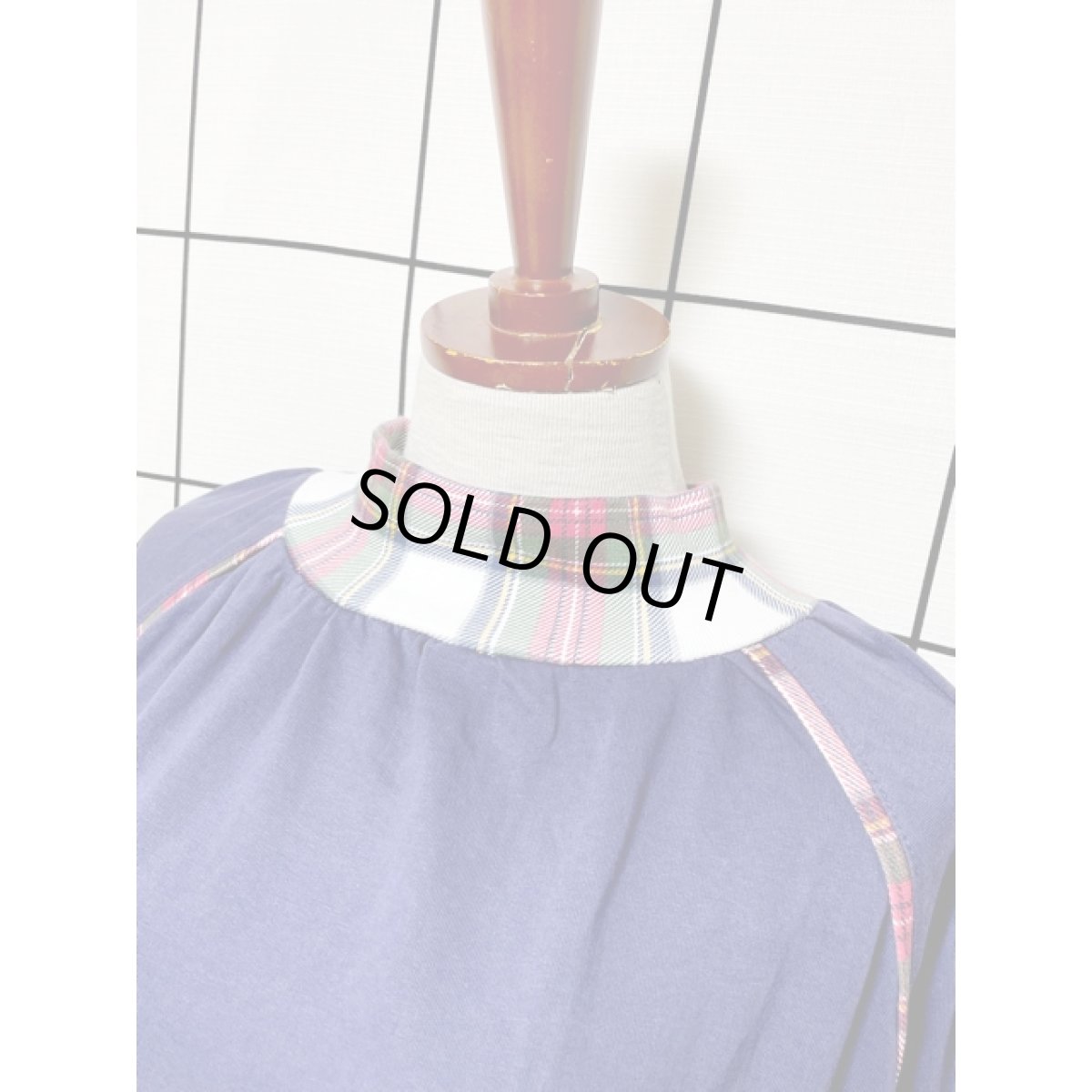 画像4: チェック切り替え ゆったりサイズ レトロ USA古着 ヴィンテージワンピース (4)