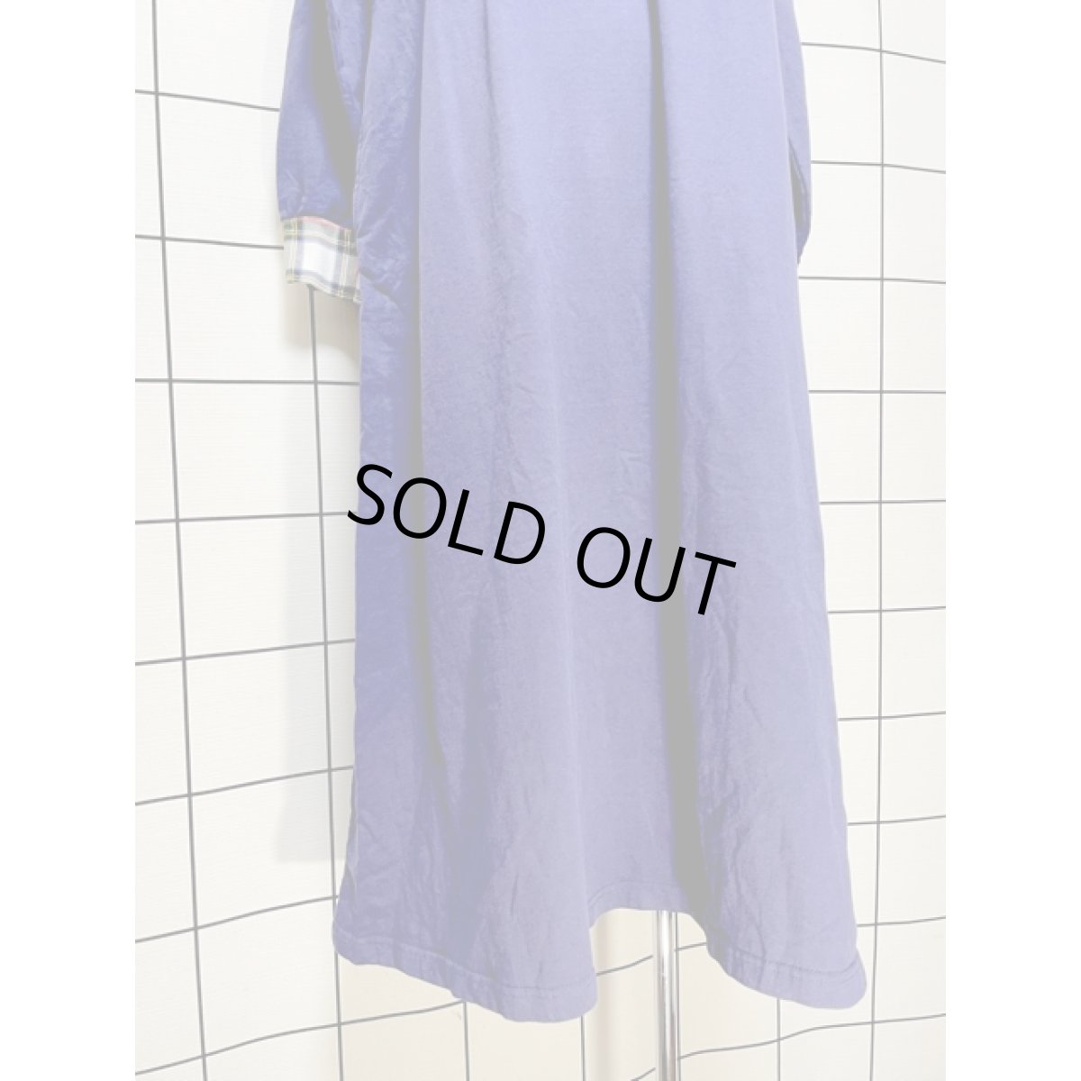 画像8: チェック切り替え ゆったりサイズ レトロ USA古着 ヴィンテージワンピース (8)