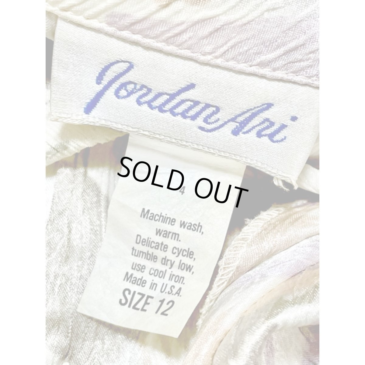 画像13: アート柄 前開き 総柄 ウエストゴム 長袖 レトロ USA古着 ヴィンテージシャツワンピース (13)