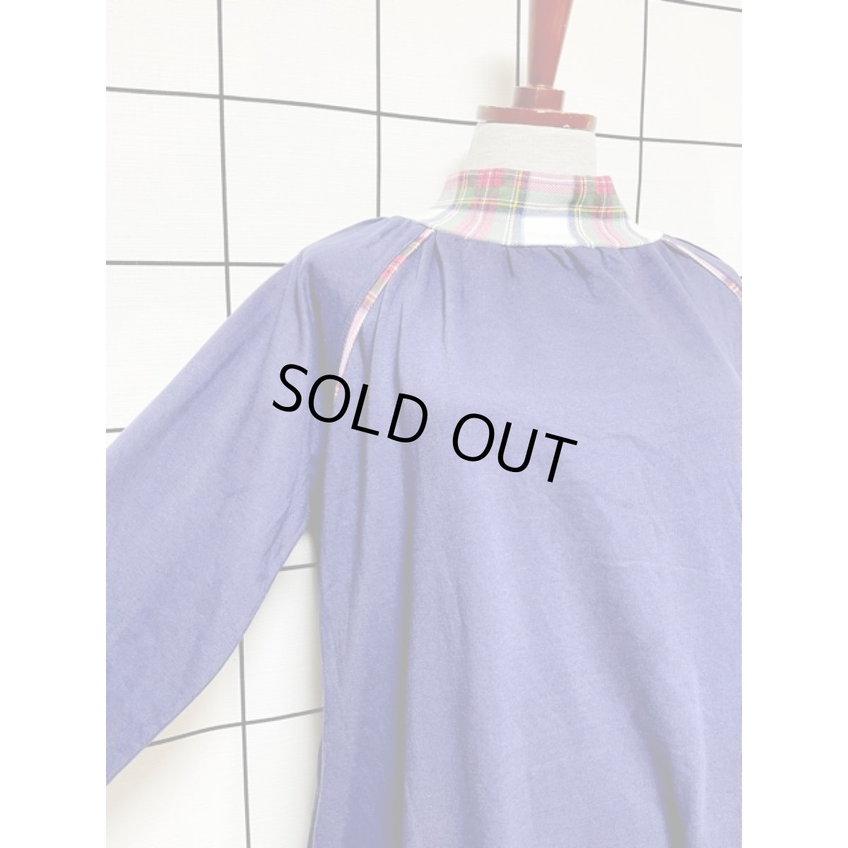 画像6: チェック切り替え ゆったりサイズ レトロ USA古着 ヴィンテージワンピース (6)