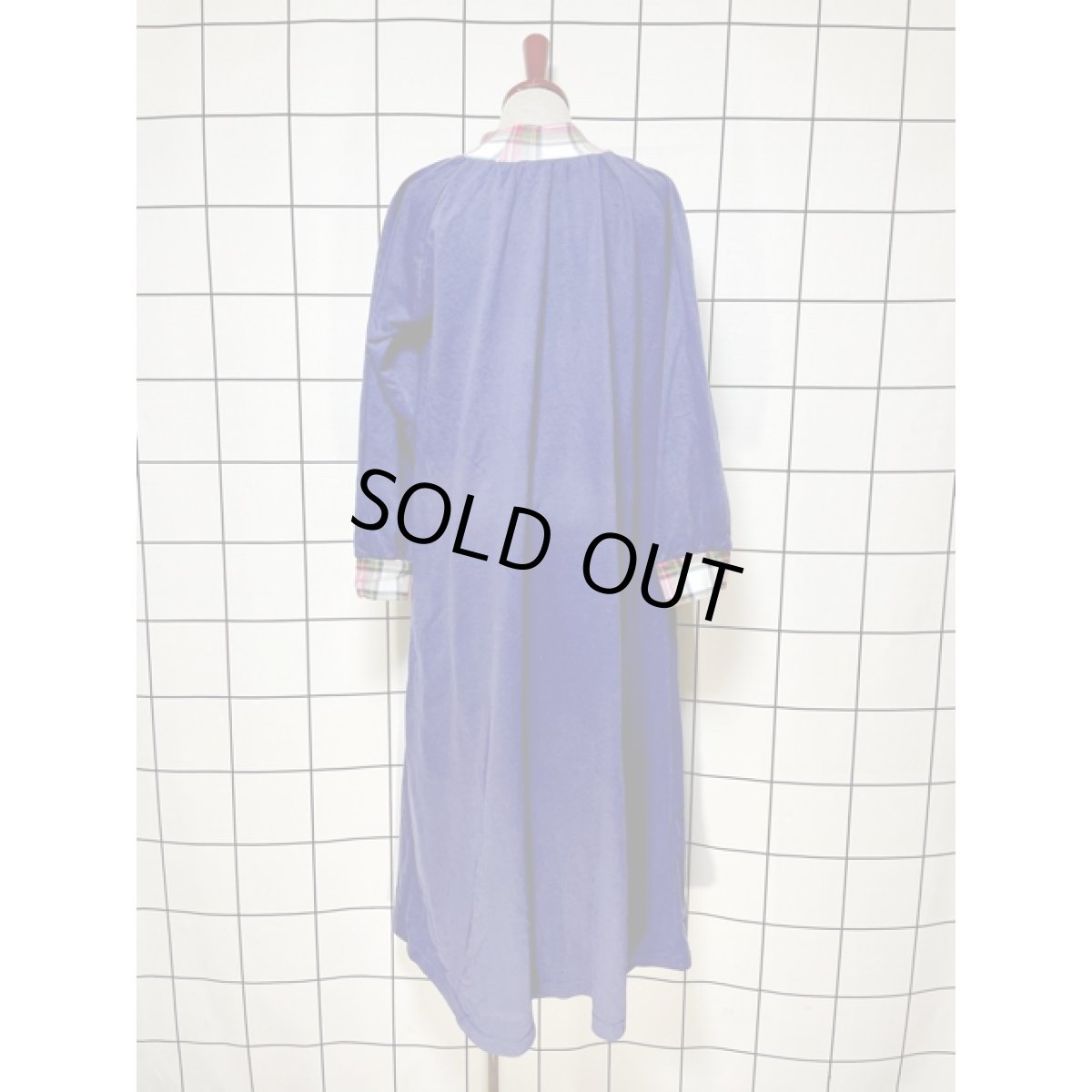 画像2: チェック切り替え ゆったりサイズ レトロ USA古着 ヴィンテージワンピース (2)