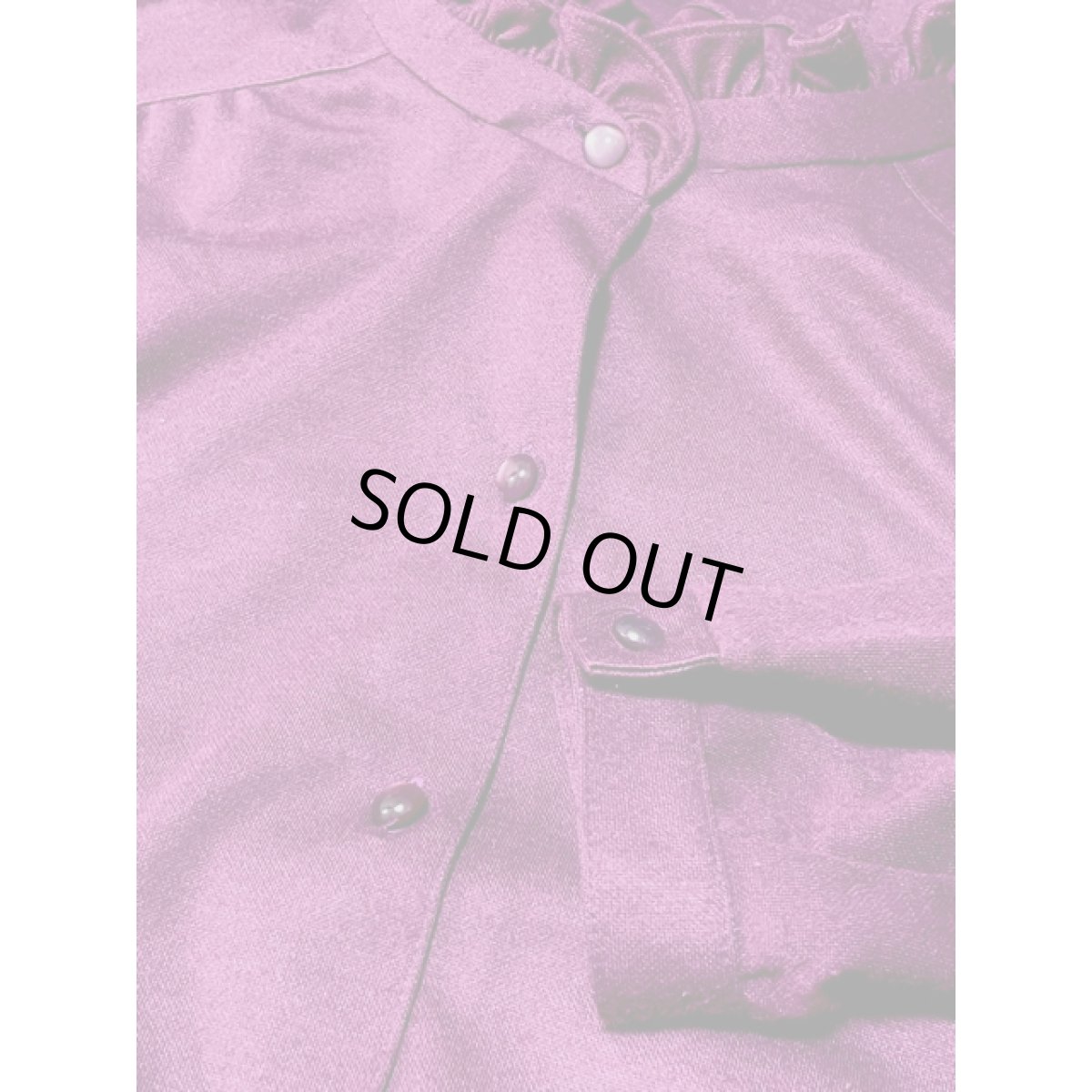 画像9: ベルト付 首元フリル ウエストゴム レトロ 長袖 USA古着 ヴィンテージワンピース (9)