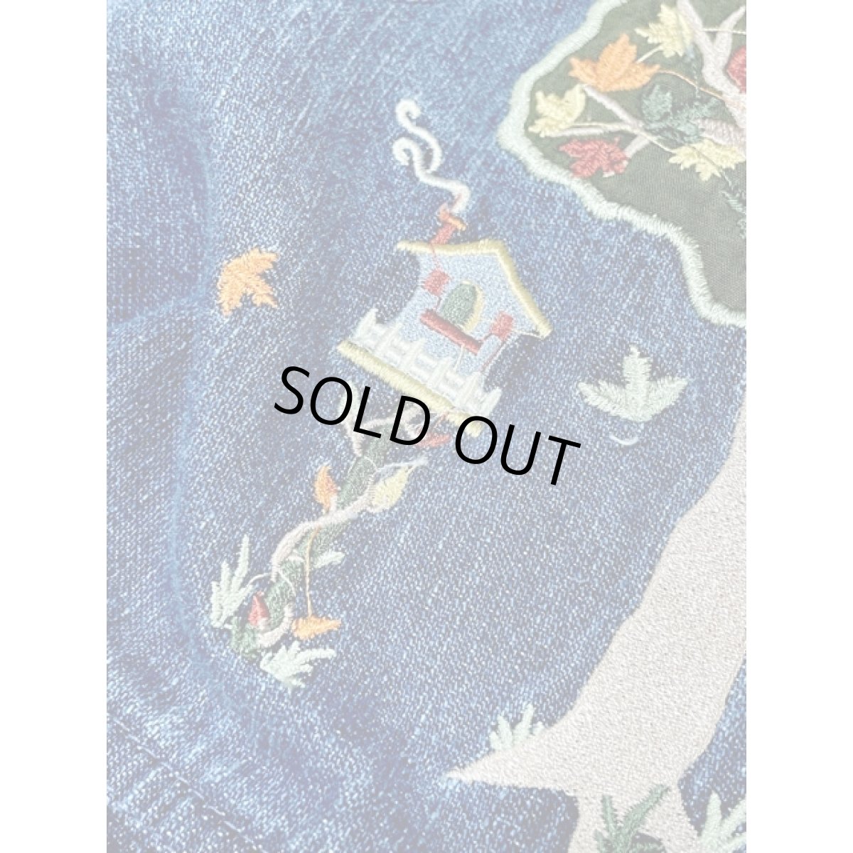 画像15: デニム 刺繍パッチ ノースリーブ レトロ USA古着 ヴィンテージワンピース (15)